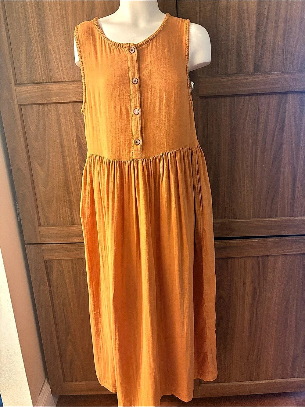 Daughters of India Nadi Dress Orange Maxi Dress Size XS